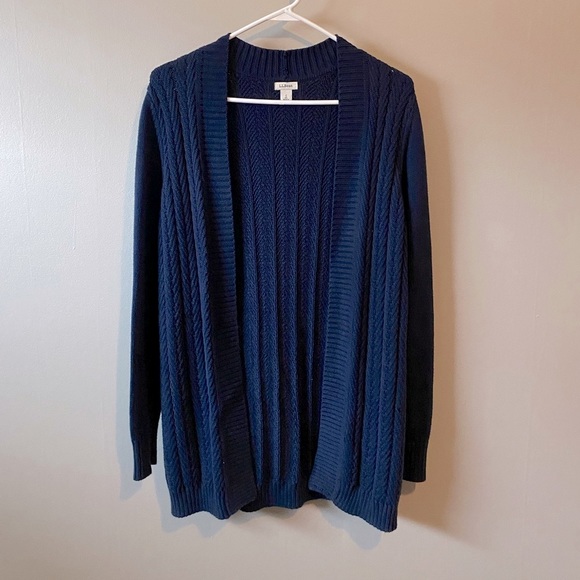 L.L. Bean Sweaters - L.L.Bean Navy Open Front Sweater Sz S